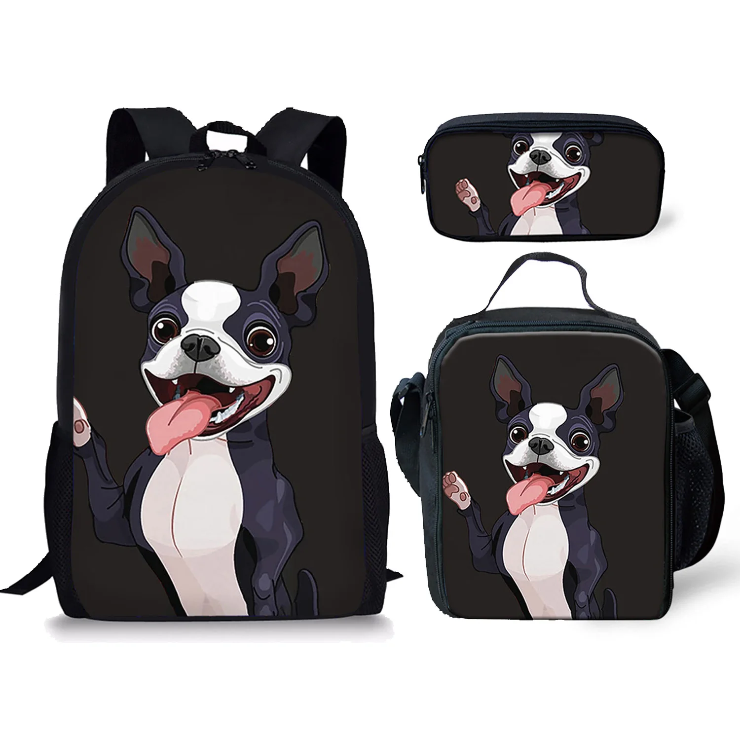 Lovely Dog Print New 3Pcs/Set School Bags Daily Travel Climbing Durable Backpack Trendy Birthday Gift for Kids Fashion Knapsack