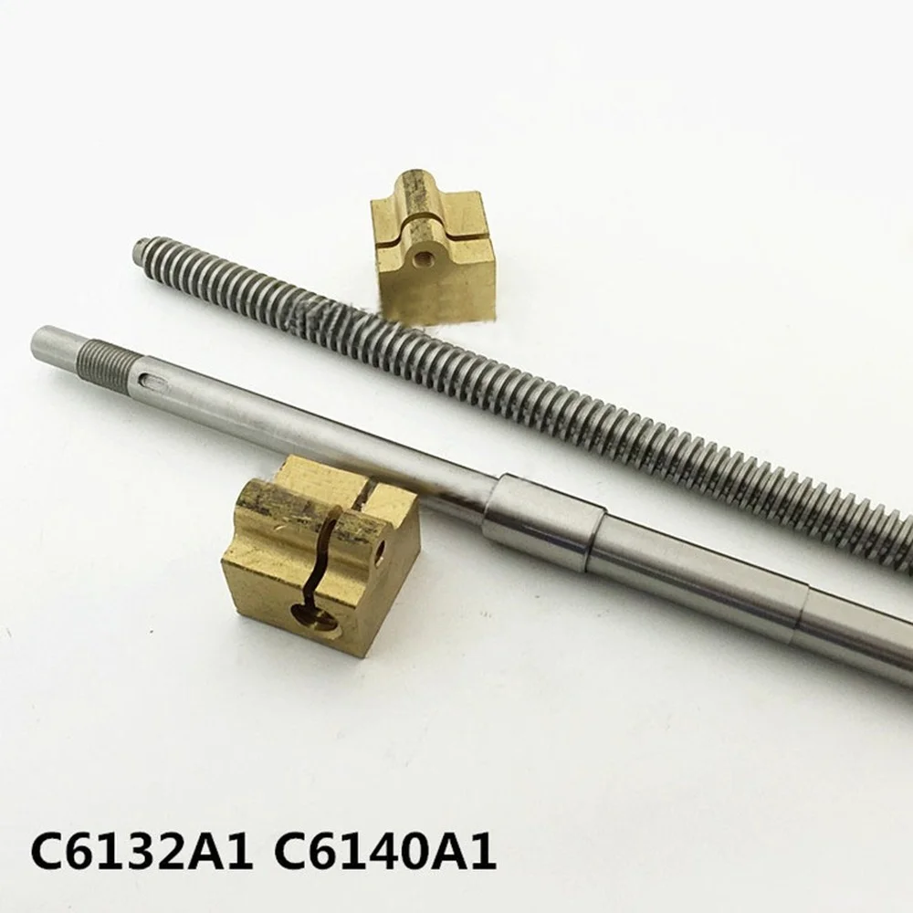 

1set C6132/C6140A1 Lathe Parts Screw Middle Carriage Screw Nut Group 590/620MM Outer Diameter 16 Tooth Pitch 4 Left Hand Thread