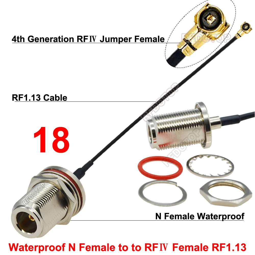 

Радиоантенна Wi-Fi 4-го поколения, перемычка RFIV, разъем типа L16 N к uFL/IPX/MHF-4, гнездо RF1.13, удлинитель кабеля, косичка IPX-L16