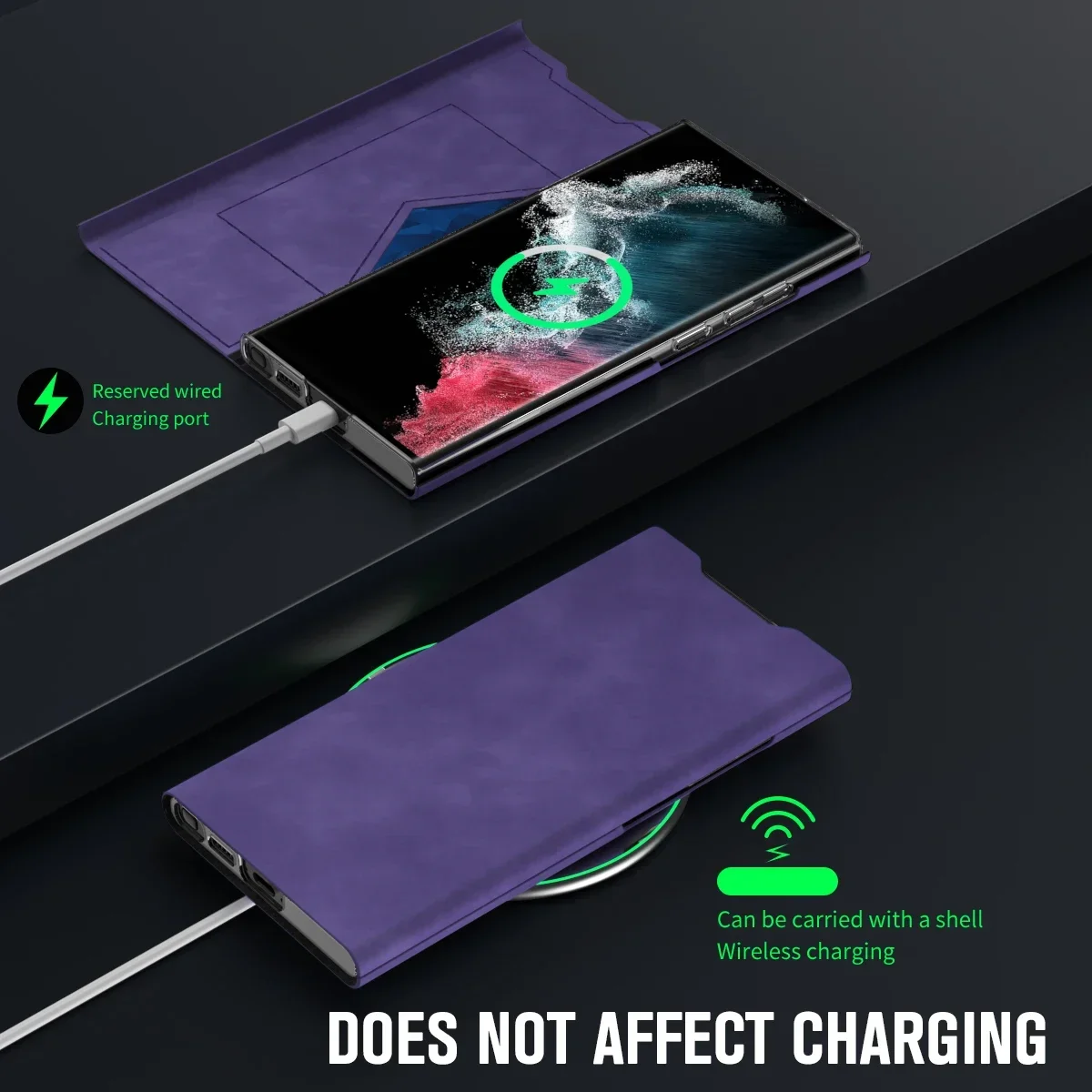 Магнитный откидной кожаный чехол RENGZ с подставкой и карманом для Samsung Galaxy S24 S23 S22