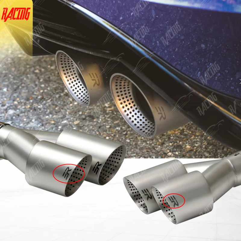 Двойные выхлопные насадки из матовой нержавеющей стали, универсальная система глушителя автомобиля, подходит 51 мм, 60 мм, 63 мм для насадки GTI MK7 Golf7