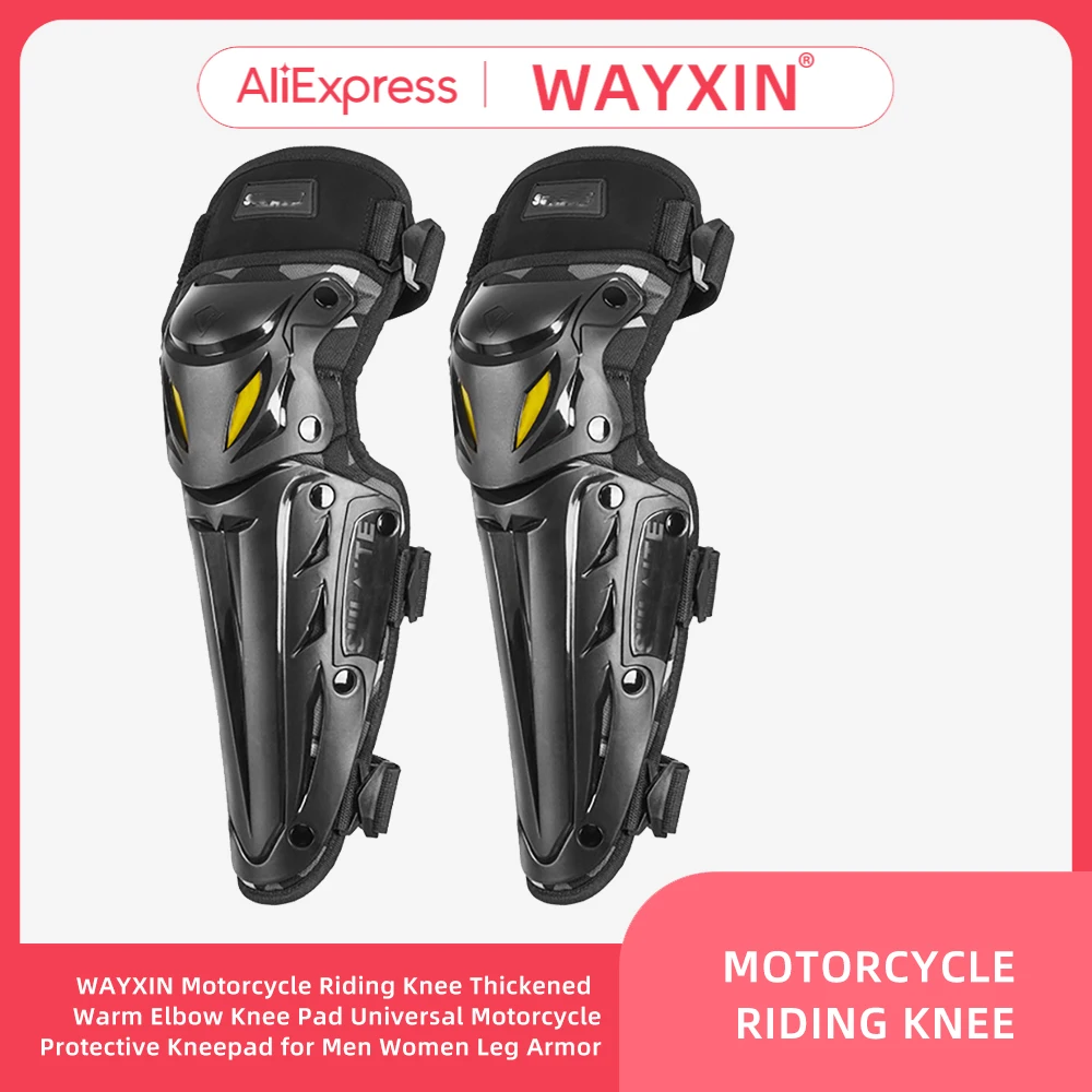 

WAYXIN Motorcycle Riding Knee Thickened Warm Anti-shock Elbow Knee Pad Universal Protective Kneepad for Men and Women