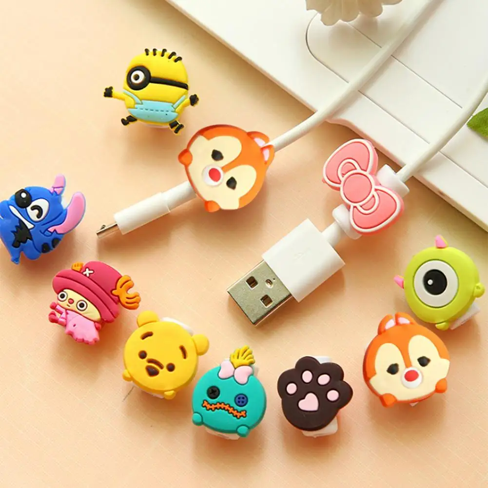 

PVC Material 1pc Cartoon Cable Protector Data Line Protective Cover Charging Cable Winder OPP bag packing 3x3x1cm/1.18x1.18x0.39