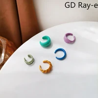 fashion sweet c shaped ear cuff korean candy color ear clip summer colorful women clip earrings without piercing kids girls1689