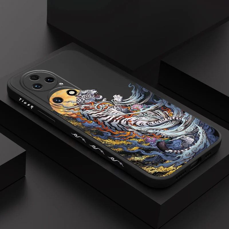 

Star Moon Tiger Phone Case For Huawei P50 P40 P30 P20 Pro Lite Nova 10 10SE 9 9SE Mate 50 50E 40 30 20 Pro Lite Cover