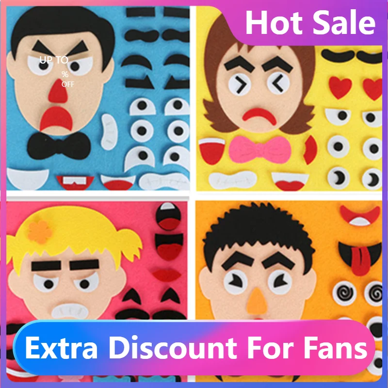 

Fashion New DIY Toys Emotion Change Puzzle Toys Creative Facial Expression Kids Learning Educational Toys For Children Funny Set