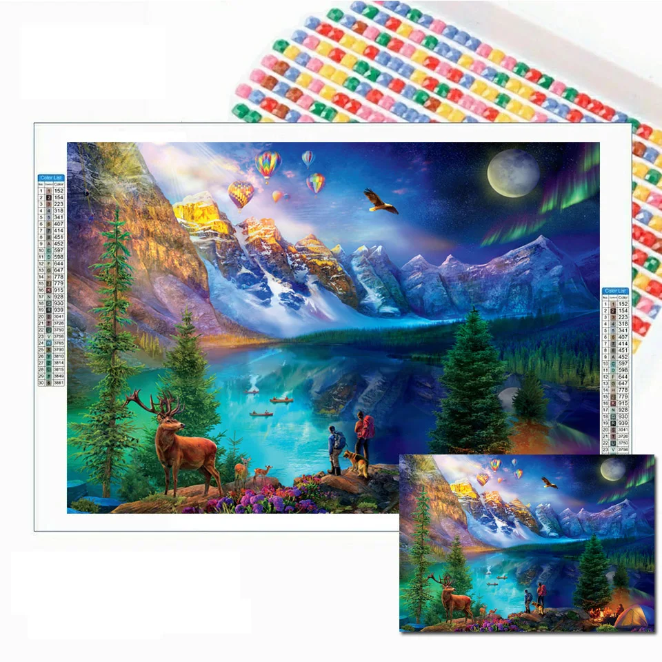 

Алмазная живопись Stargazing Lake Moraine, пейзаж 5D, алмазная вышивка, мозаика, вышивка крестиком