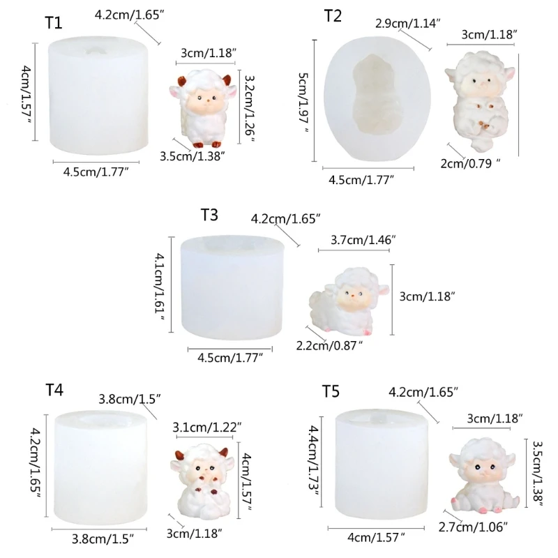 Мини-милые формы для овечьей эпоксидной смолы антипригарная силиконовая форма