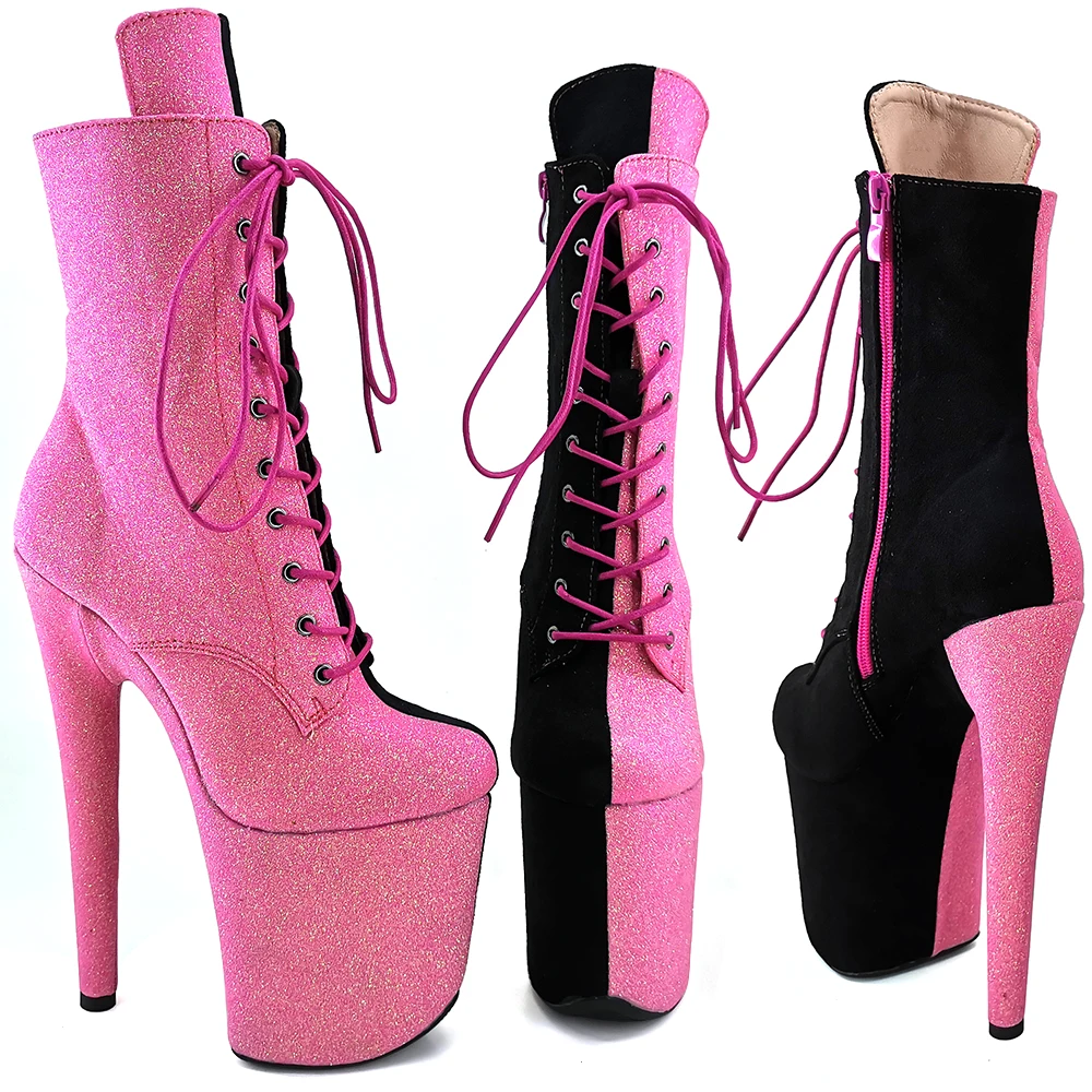 Leecabe  20CM/8inches Pole dancing shoes High Heel platform Pole Dance boot