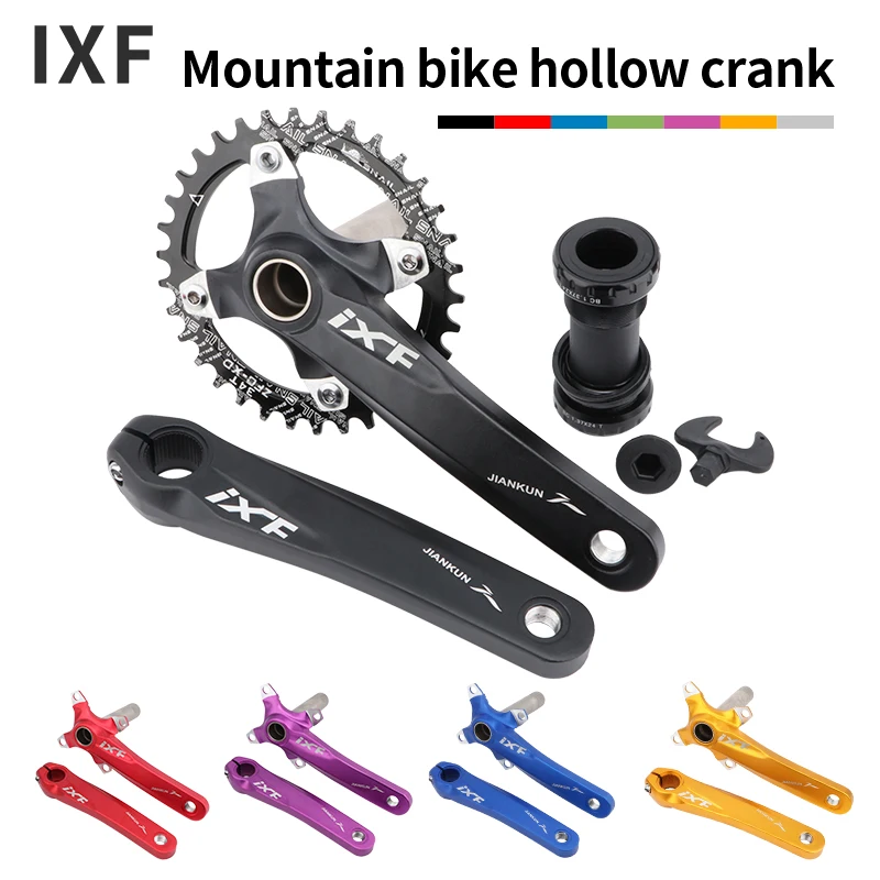 Купи IXF Mountain Bike Crankset 104BCD MTB Crank Set with 32/34/36/38T Ultralight Round Hole Crankset Bicycle Parts Pedivela Mtb за 2,551 рублей в магазине AliExpress