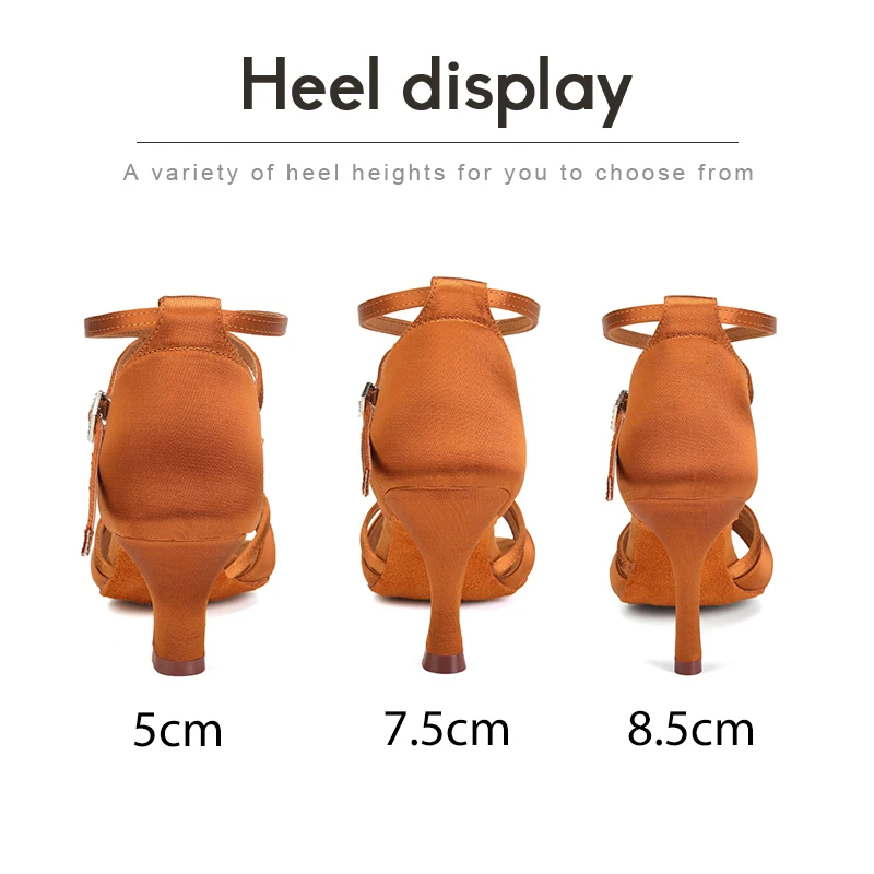 DKZSYIM Women Latin Dance Shoes Ballroom High Heel Party Dance Shoes Soft Sole Silk Tango Salsa Shoes For Ladies Girls Sandals