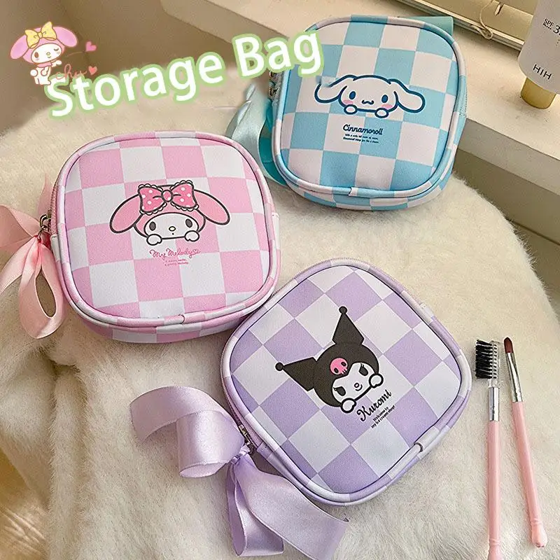 

Kawaii Sanrio My Melody Girls Tampon Storage Bag Kuromi Cinnamoroll Anime Women Mini Portable Sanitary Napkin Bag Makeup Bag