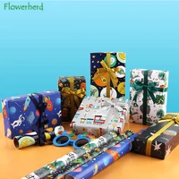 thicken cartoon gift wrapping paper spaceship cute childrens toys birthday gift box wrapping paper flower bouquet wrapping paper