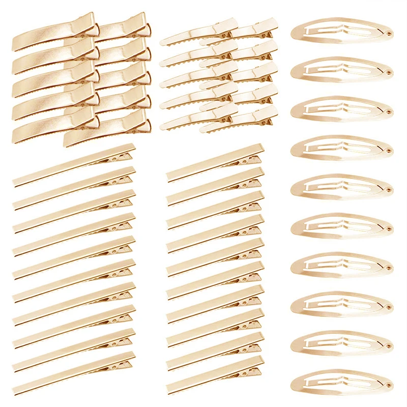 

100Pcs Hair Alligator Clips 5 Styles Mixed Water Drop Clip Plain DIY Jewelry Hair Style Tools Accessories For Girl Gift
