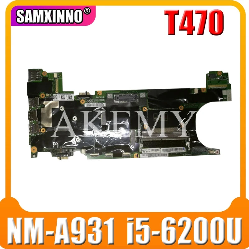 

SAMXINNO For Lenovo Thinkpad T470 NM-A931 Laotop Mainboard NM-A931 Motherboard with i5-6200U CPU