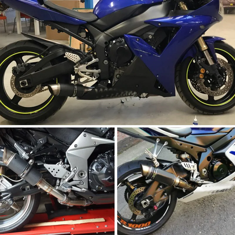 Длинный 51 60 мм Универсальный выхлопной глушитель из углеродного волокна sc для