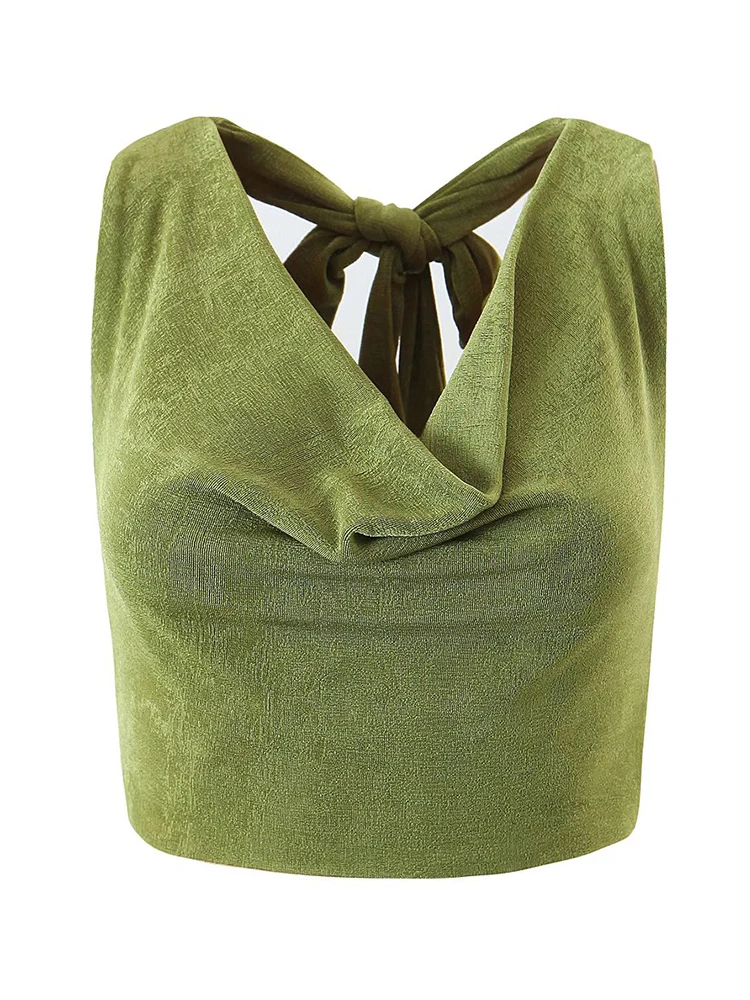 

Женский трикотажный топ с открытой спиной, на бретелях