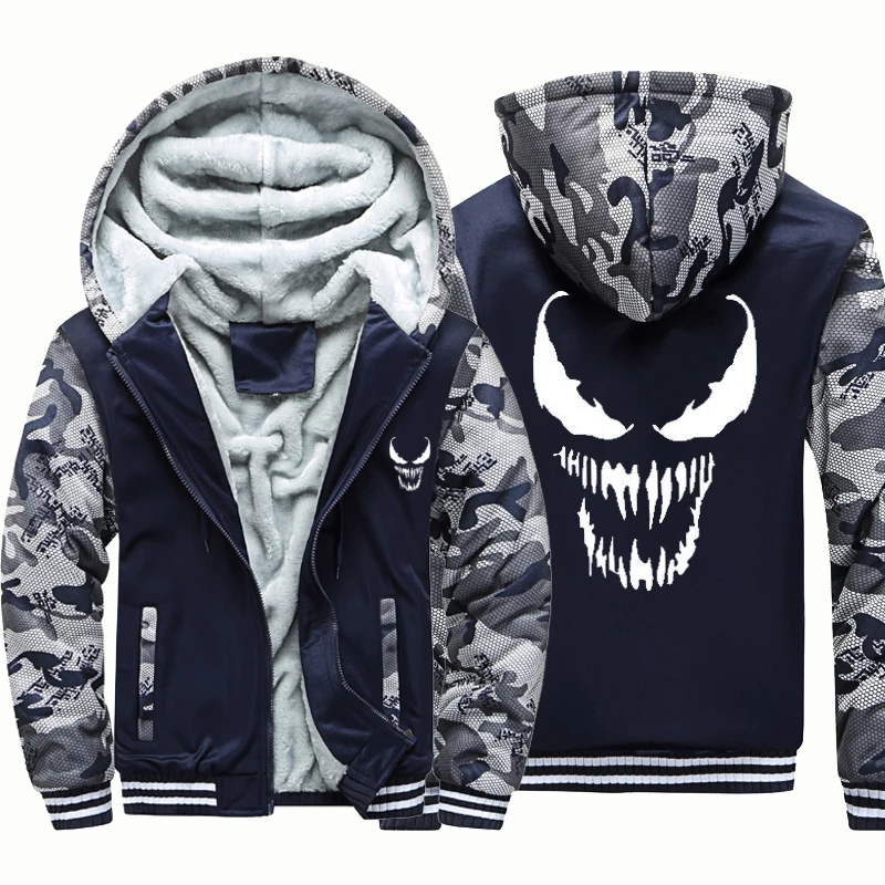 

Venom Super Hero Men Winter Coat Warm Winter Jacket Men Oversized 5xL Men Hoodie Winter Coat Punk Hoody Man Vintage Men Clothes
