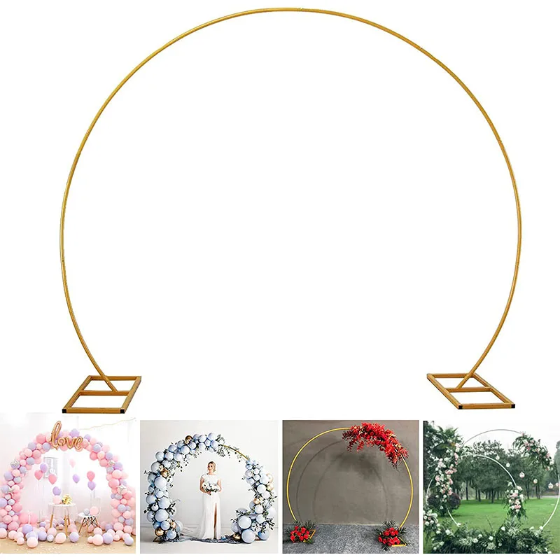 รอบโลหะเหล็ก Arch งานแต่งงานฉากหลัง Arch สำหรับบอลลูนกรอบวันเกิด Party Decor ประดิษฐ์ดอกไม้ชั้นวางประต...