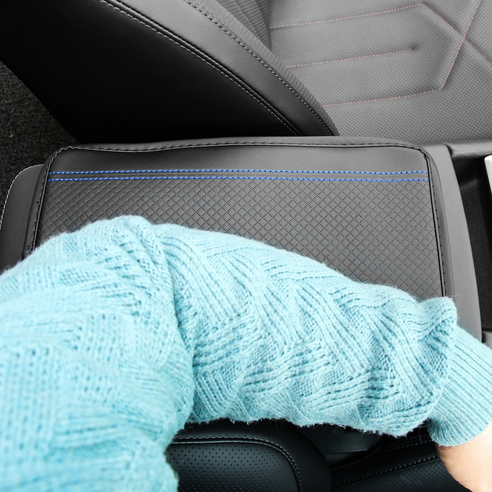 Автомобильный подлокотник подкладка из волокнистой кожи с тиснением для Hyundai IX25