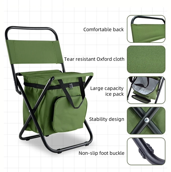 3 в 1 уличный складной стул с сумкой для хранения льда портативный высокой