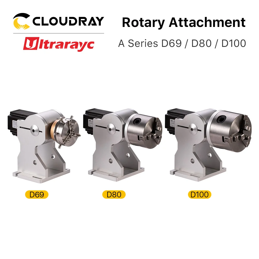 Ultrarayc Rotary Attachment Dia.69/80/100mm Device Fixture Gripper Three Chuck Rotary Worktable for Laser Marking Parts Machine