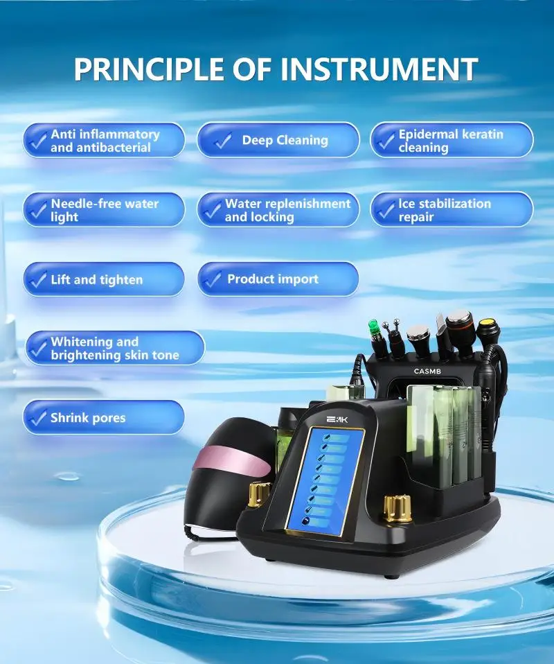 Фото Новая многофункциональная гидродермабразионная система 9 в 1 Aquafacial Jet Peel Hidra для глубокой очистки кожи, оборудование для салонов красоты №3