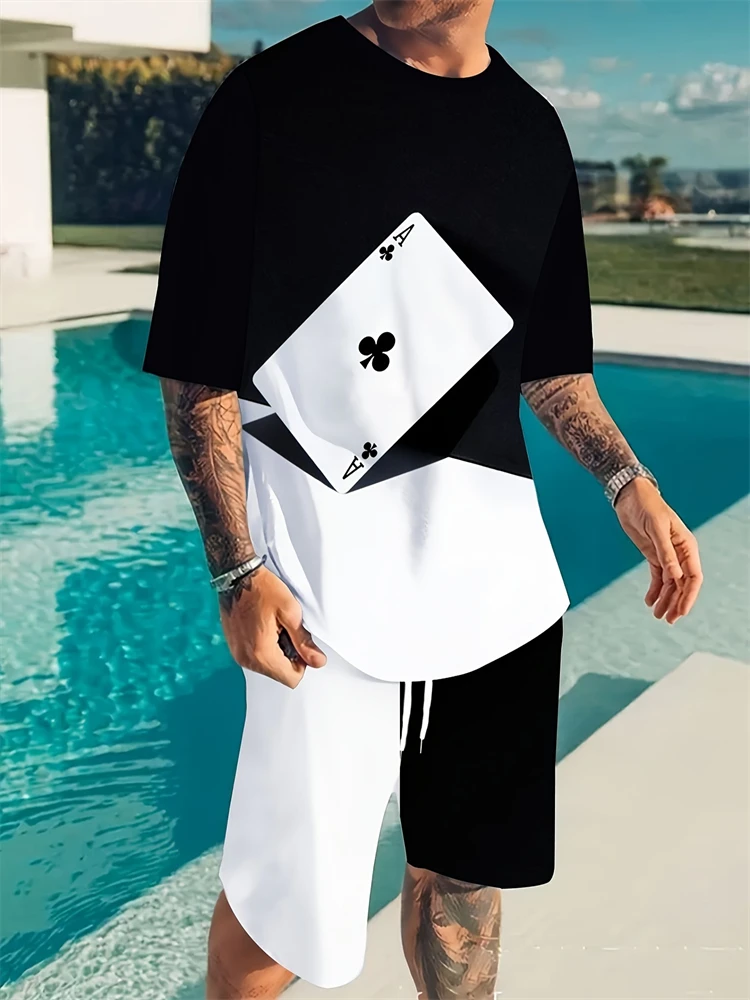 Мужской костюм гавайская летняя повседневная мужская футболка на каждый день