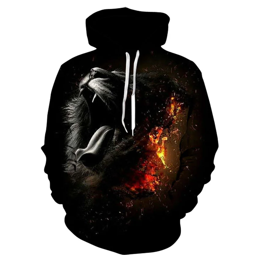 

Men's Lion Hoodie 3D-printed Men's and Women's Sweatshirts Pullover Long Sleeve Hooded Street Wear Men's Clothing