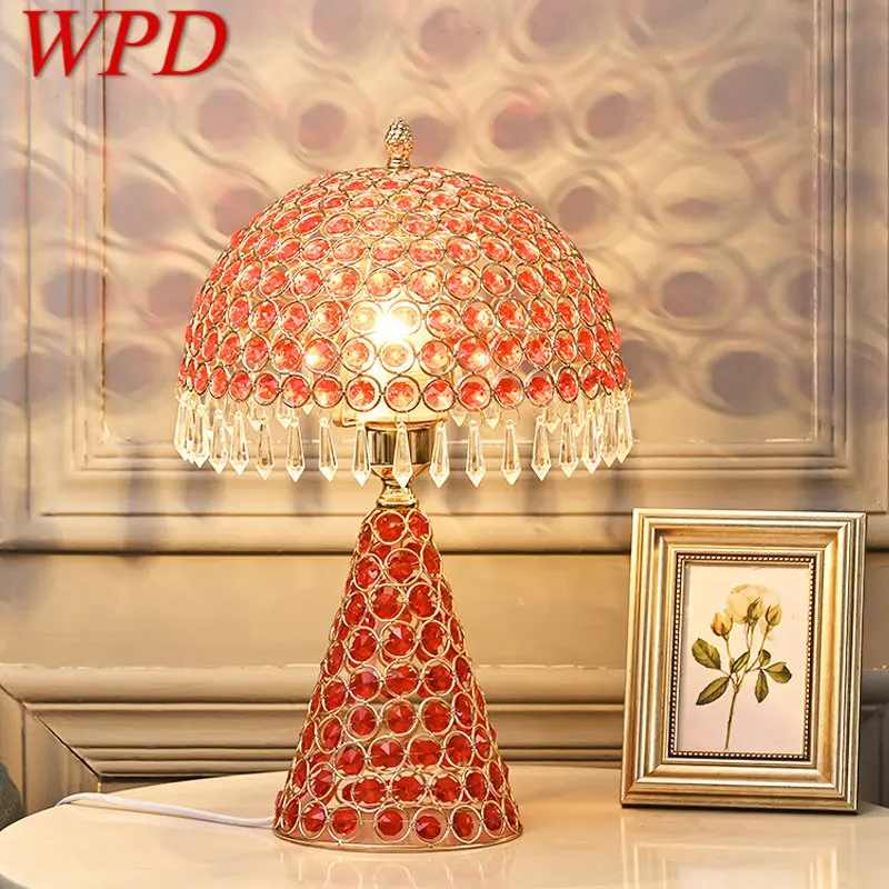 

WPD Nordic Bedside Table Light Crystal Creative Mushroom LED Lamp Desk For Home Wedding Room Decoration Bedroom