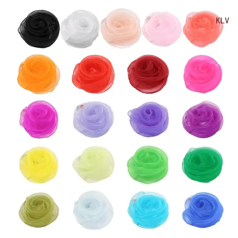 

Candy Color Children Square Scarf Outdoor Sunproof Neck Tie Small Square Scarves Summer Kerchief Tie for Children