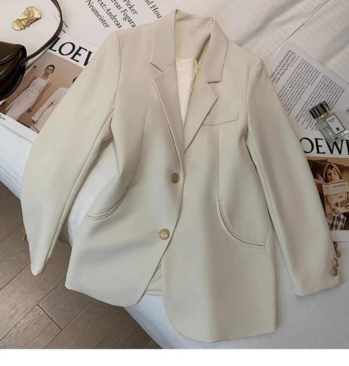 Blazer for Women 2023 New Solid Color Long Sleeve Fashion Women Blazer Coats