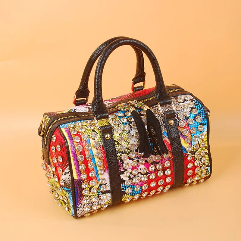 

New Design Trendy Pillow Bags 2022 New Luxury Handbags Full Diamond Shoulder Bags Luxury Designer Calf Leather Party Bags Gg