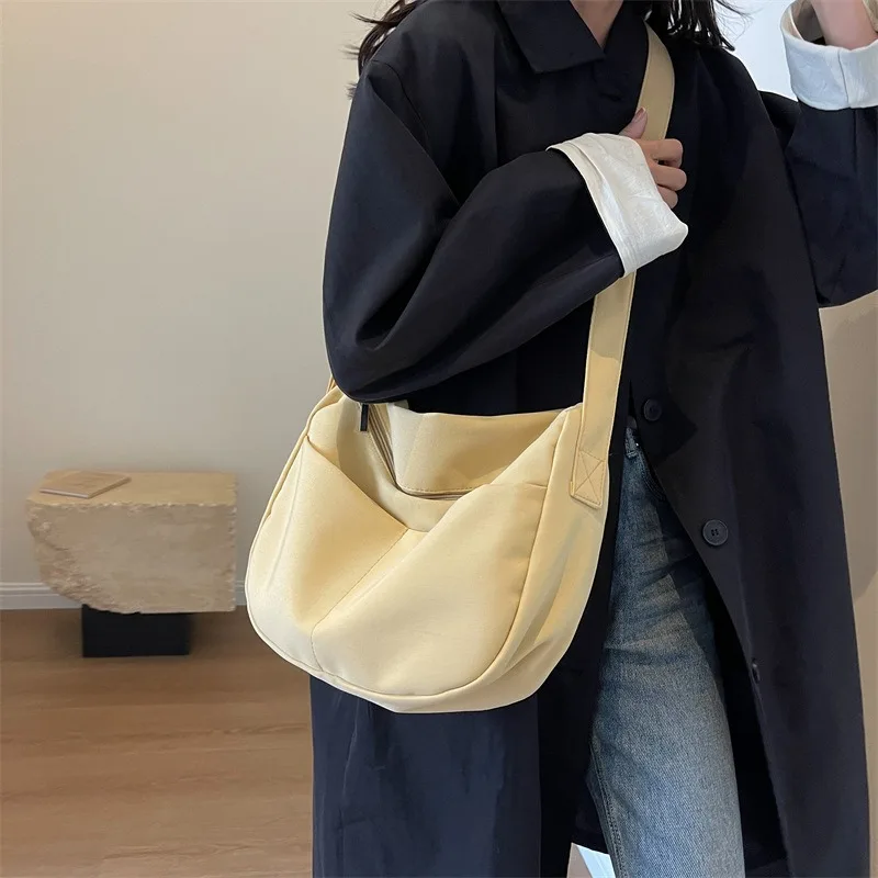 

Canvas Shoulder Crossbody Bag for Women 2023 Large Side Female Satchels Girls Student Handbags Cotton Cloth Big Ladies Bookbag