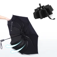 10 ribs umbrella with lightfully automatic reflective umbrella reverse folding multifunctional sunshaderain umbrella car travel