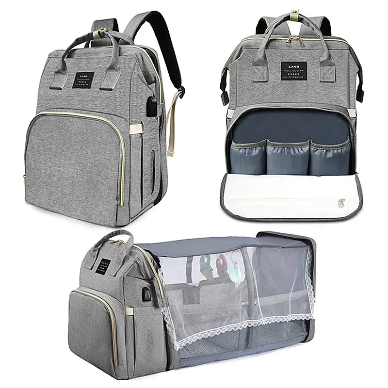 

New mommy bag backpack crib backpack large capacity go out to carry milk bag mother and baby bag