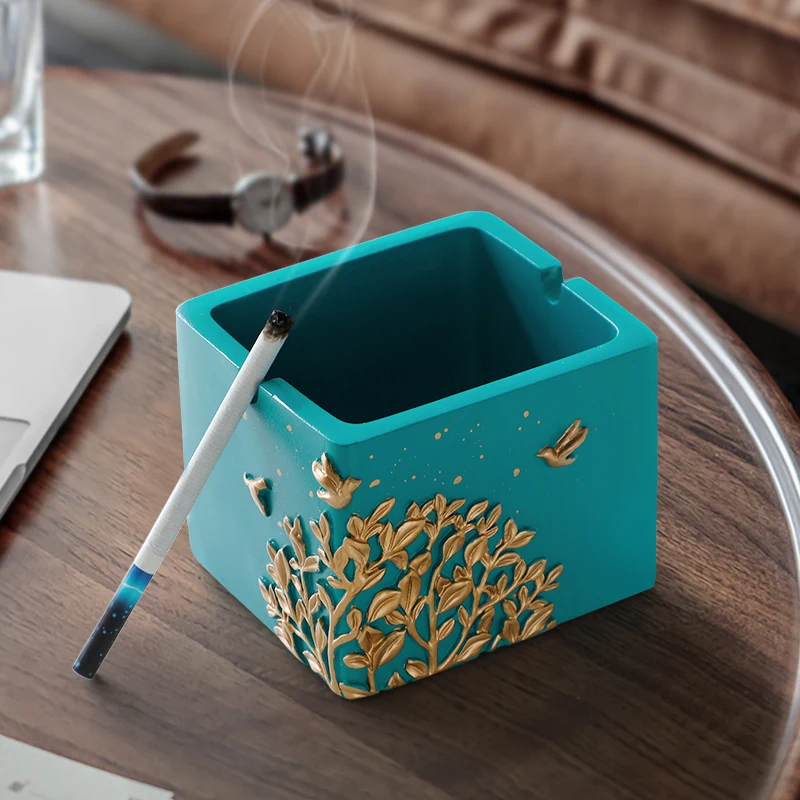 

Модная женская смоляная круглая Квадратная Пепельница для дома офиса отеля уличный подарок Бездымная пепельница