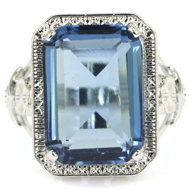

925 SOLID STERLING SILVER Ring Deluxe London Blue Topaz Smoky Topaz Pink Tourmaline White CZ For Bride Wedding