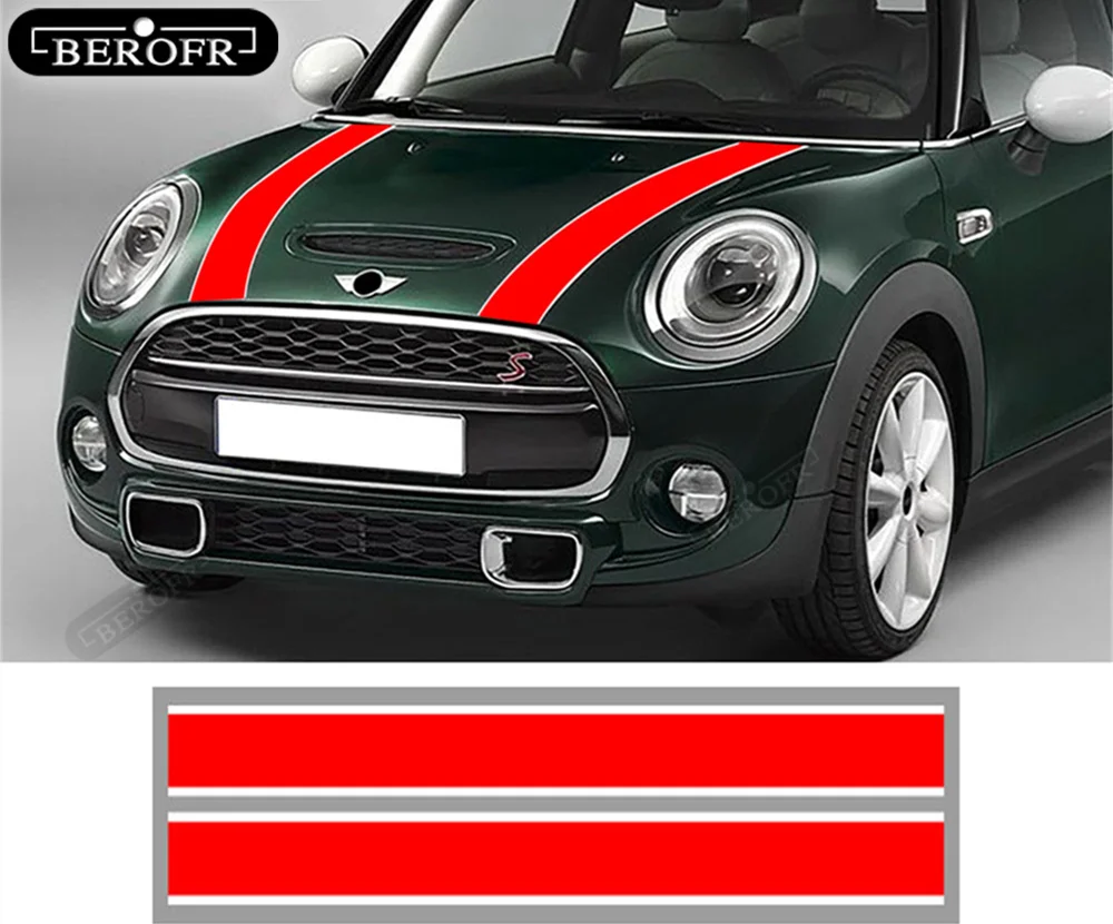 

Car Hood Sticker Engine Cover Bonnet Stripe Decal For MINI Cooper R55 R56 R60 F54 F55 F56 F60 R50 R53 R58 R59 R61R57 Accessories