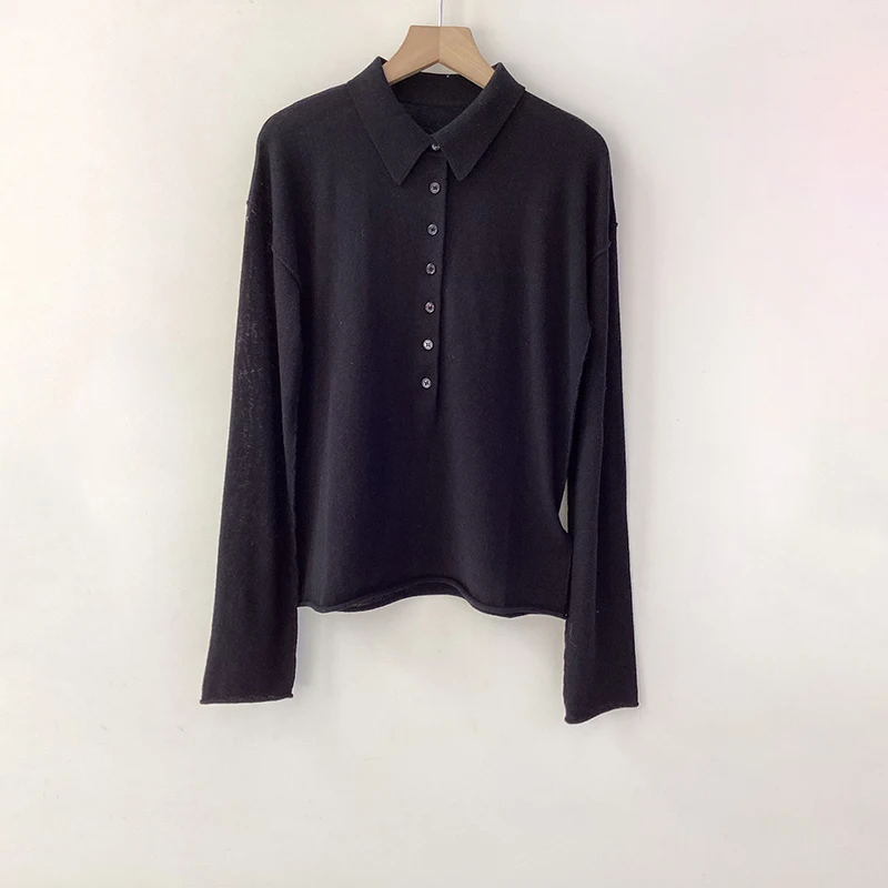 Zadig женский трикотаж свитер элегантный пуловер с воротником поло и длинными