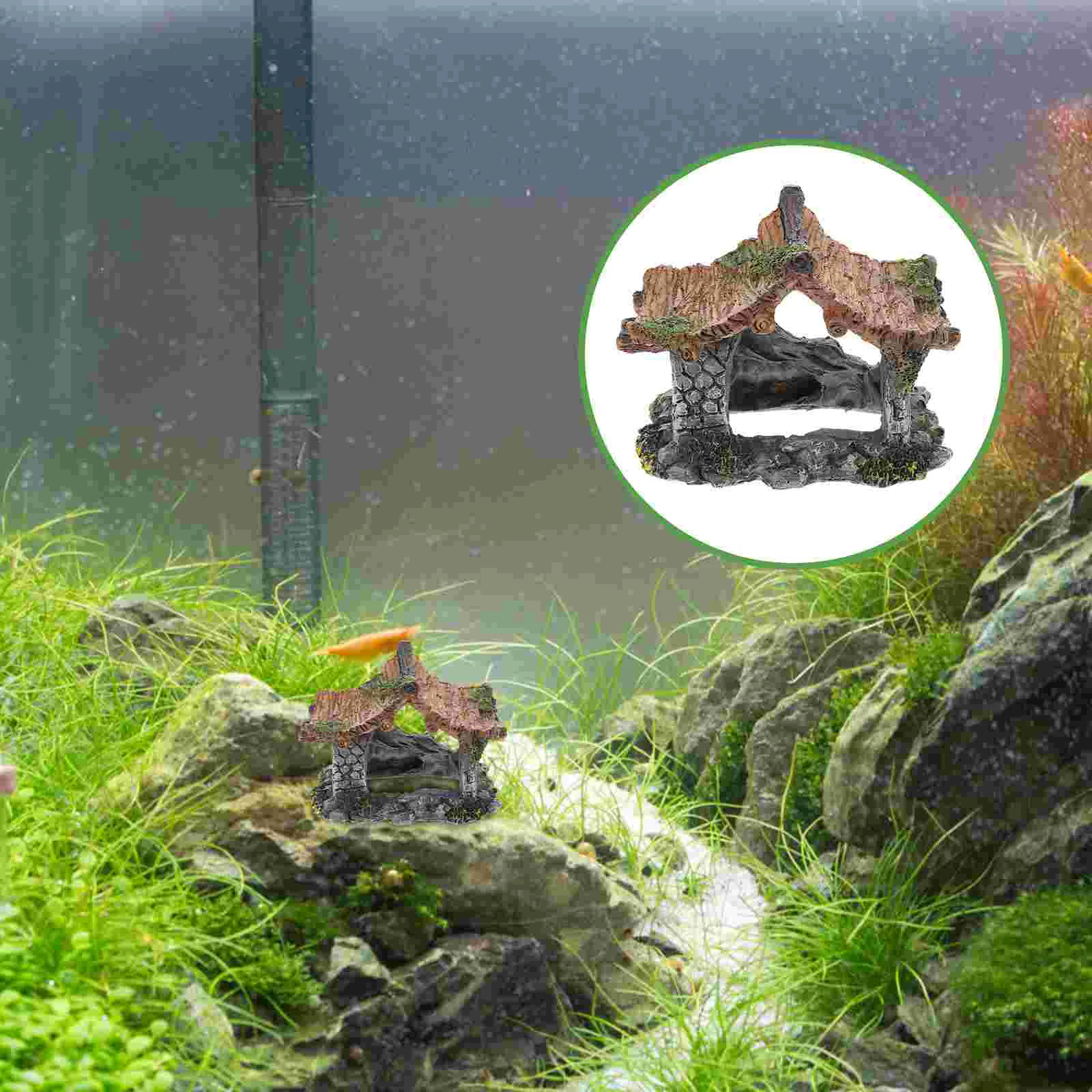 

Indoor Aquarium Cottage Decor Fish Breeding Shelter Decorative Shrimp House