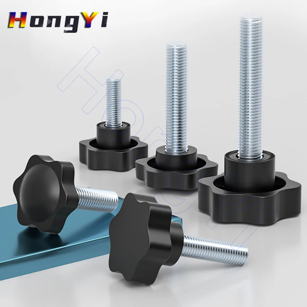 Ручка M6 M8 M10 винты из углеродистой стали с резьбой для зажима D38 D48 Bakelite Шесть звезд