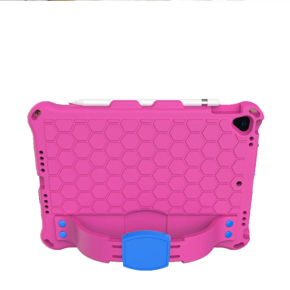 Kids Case for iPad 9 10.2(2021) Honeycomb Design EVA Cover with Kickstand Tablet Shell Drop-proof Shockproof Protective Cases