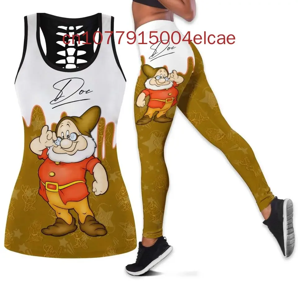 Disney Dopey Dwarf Женская майка с вырезом Леггинсы Комплект для йоги Летние леггинсы