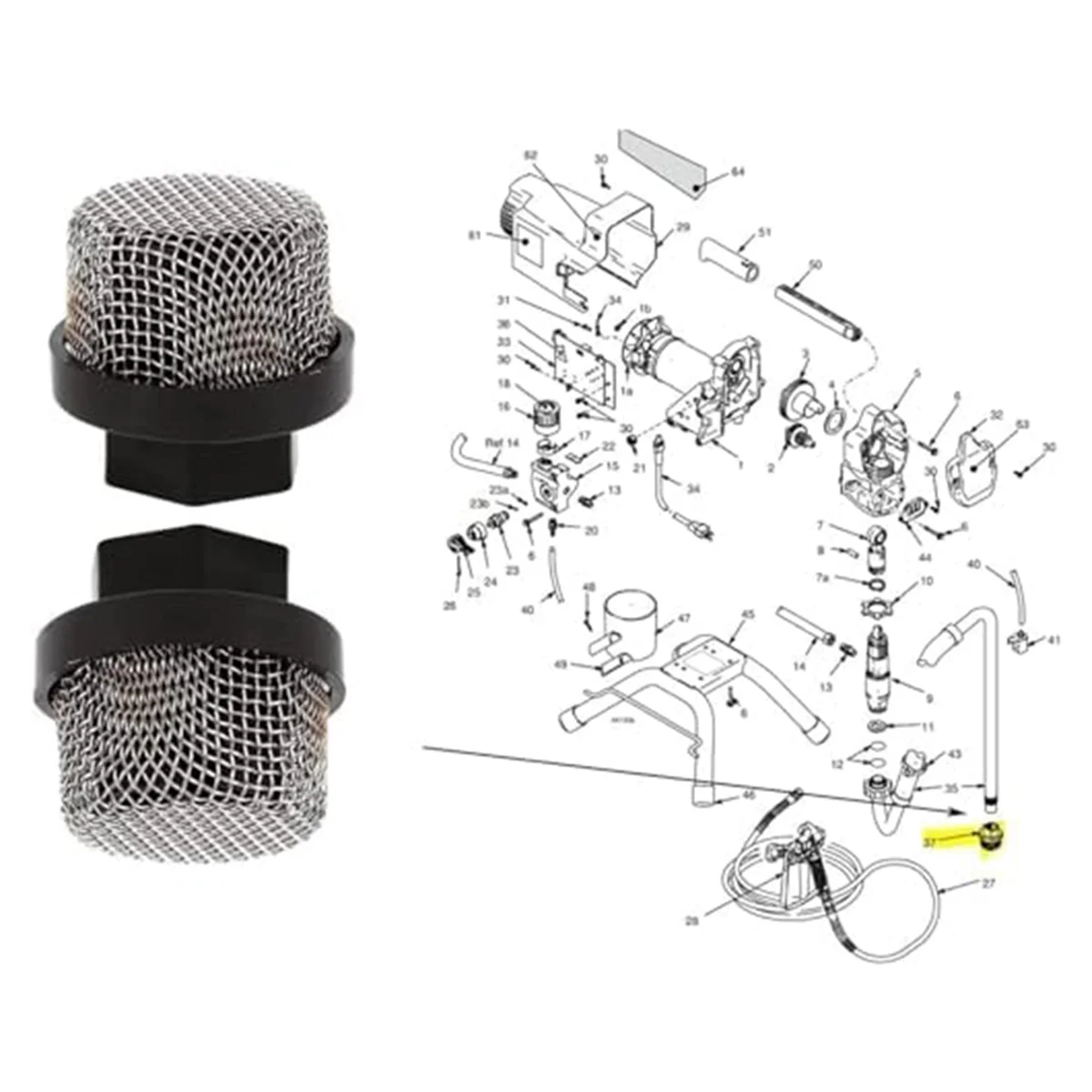 246385 246384 287032 Набор фильтров безвоздушного распыления для распылителей Graco 390 395 490