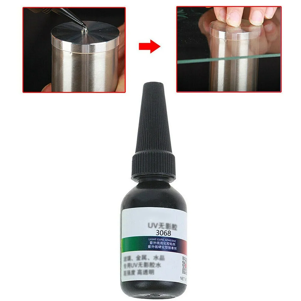 

10/50ml 3068 UV Curing Adhesive Transparent Crystal Glass Crafts DIY Transparent Glue Cured Resin With Ultraviolet Flashlight