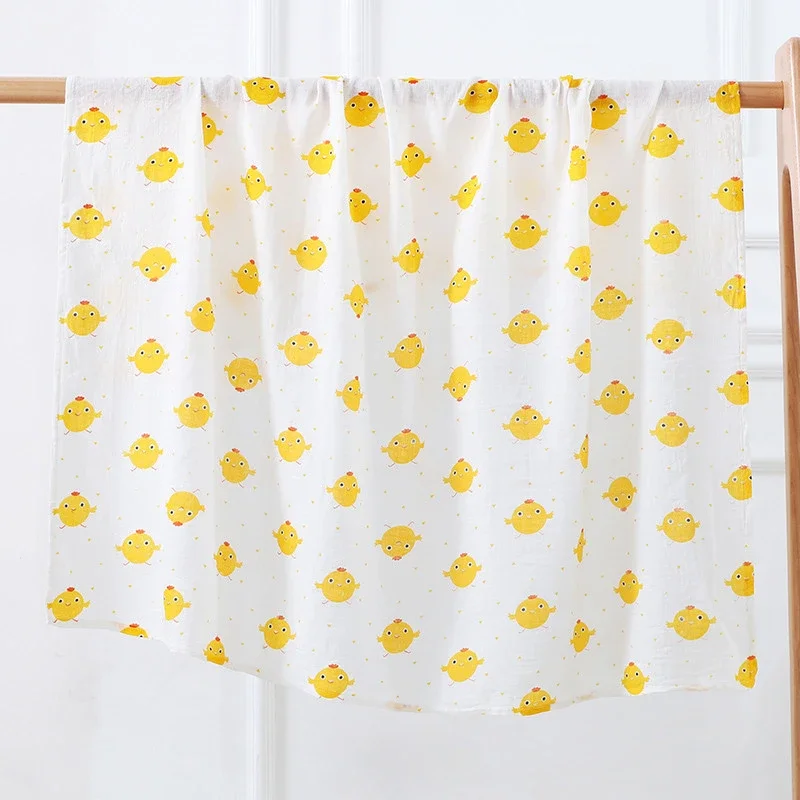 

2-layers 110*110CM Swaddle Blanket Baby Newborn Bamboo Muslin Bed Sheet Kids Bedclothes Baby Bath Towel Blankets Swaddle Cotton
