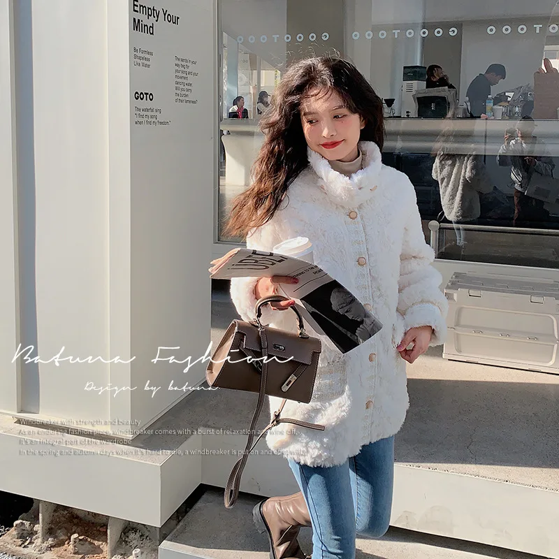 Lambswool coat women's new winter coat