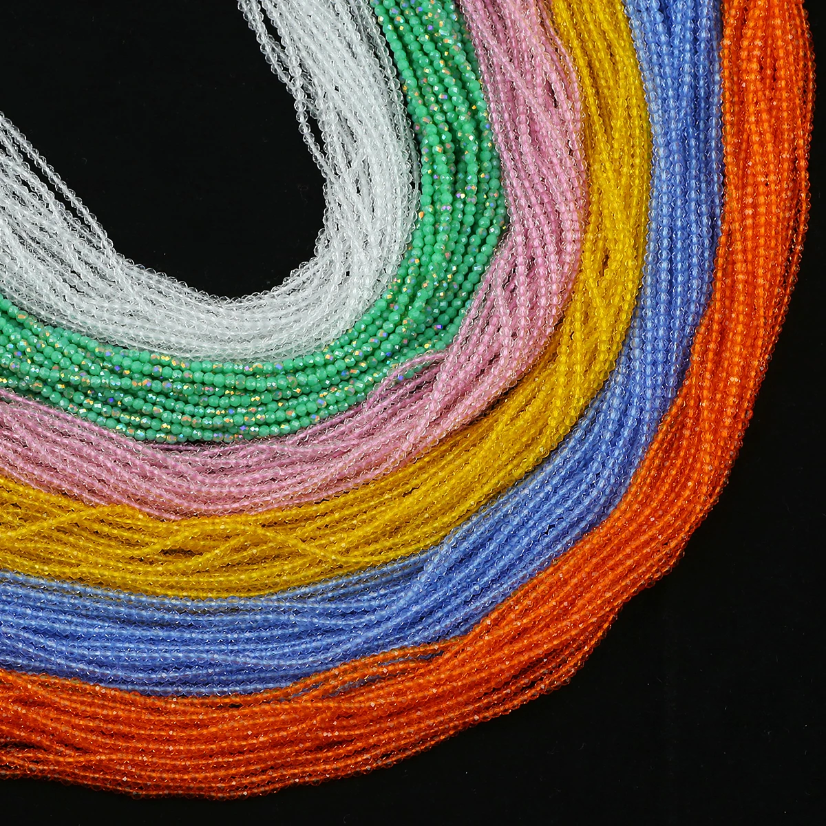 Бусины стеклянные граненые для бижутерии 2 мм 180 шт.