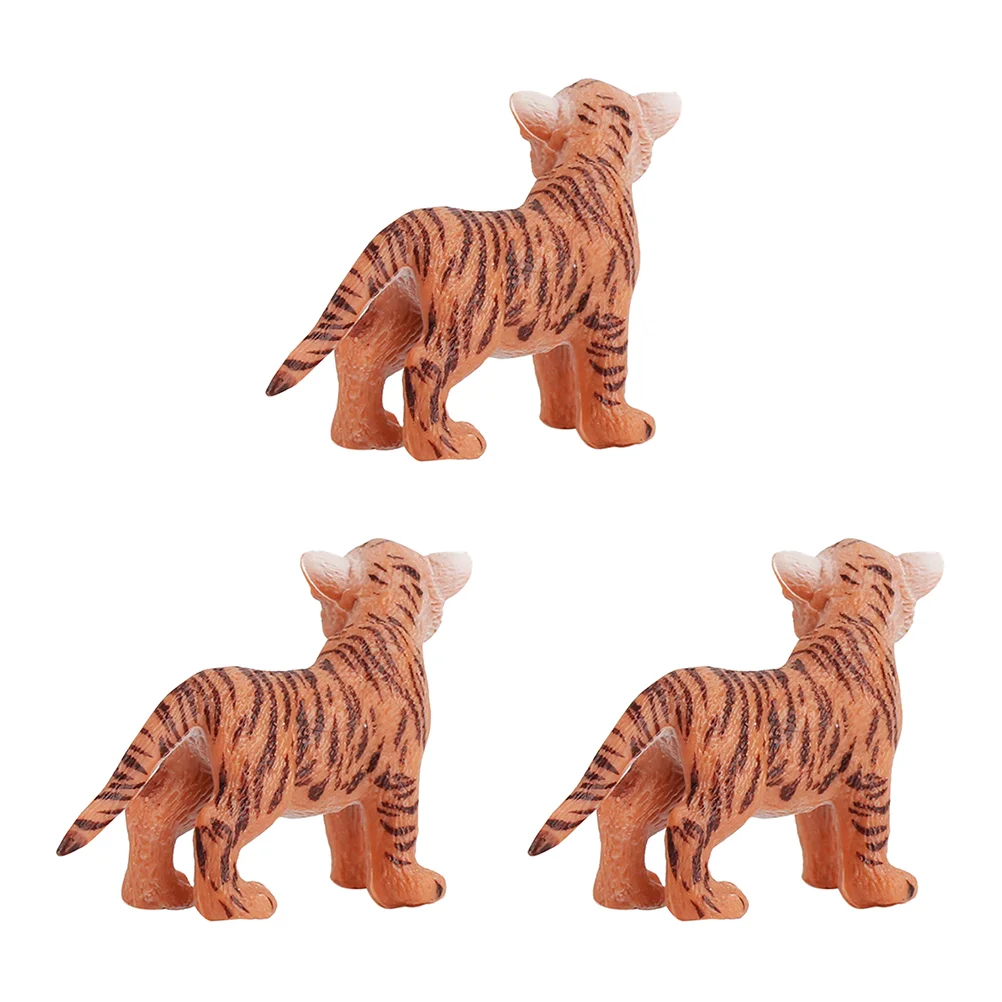 

3pcs Imitation Tiger Adorns Animals Shaped Models Household Tiger Adornments